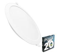 LED ATOMANT 20x Downlight LED Empotrable Corte 190-205mm 18W Luz Fria Baño | Diametro 220mm, Color Blanco Frio 6500K, 1650 Lumenes, Driver integrado