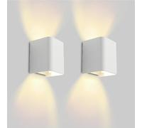 LED ATOMANT 2x Aplique LED Pared Cubo Blanco 14W Color Luz Calida IP54