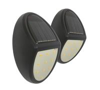 LED ATOMANT 2x Aplique LED Solar de Pared Negro Color Luz Calida 30LM IP65