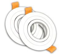 LED ATOMANT 2x Marco Empotrable GU10 Aluminio Blanco Orientable 30º | Aluminio lacado blanco