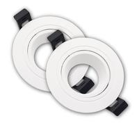 LED ATOMANT 2x Marco Empotrable GU10 Blanco Orientable 30º | Aro Downlight Soporte Redondo para Bombilla LED