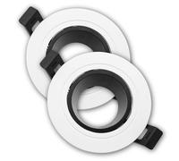 LED ATOMANT 2x Marco Empotrable GU10 Blanco y Negro Orientable 30º | Aro Downlight Soporte Redondo para Bombilla LED