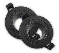 LED ATOMANT 2x Marco Empotrable GU10 Negro Orientable 30º | Aro Downlight Soporte Redondo para Bombilla LED