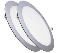 LED ATOMANT 2x Panel LED Redondo Plata Corte 280mm 24W Color Luz Calida