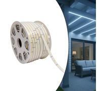 LED ATOMANT 5 Metros de Tira LED 220V COB Directa, Luz Exterior Lineal 10W/m, IP67 Impermeable, Color Blanco Frio (6500K) 950LM/m Corte 16,5cm, Uso sin Transformador, Conector Incluido