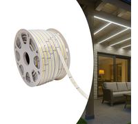 LED ATOMANT 50 Metros de Tira LED 220V COB Directa, Luz Exterior Lineal 10W/m, IP67 Impermeable, Color Blanco Neutro (4500K) 950LM/m Corte 16,5cm, Uso sin Transformador, Conector Incluido