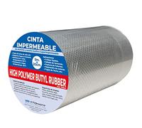 LED ATOMANT 5mx20cm Cinta impermeable de Caucho butilico y Aluminio extra fuerte, Diseño en diamante, Cinta butilo multiusos, Reparacion de grietas, fugas de techo, ruptura de tuberias