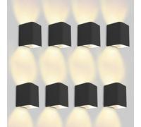 LED ATOMANT 8x Aplique LED Pared Cubo Negro 14W Color Luz Calida IP54