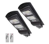 LED ATOMANT Lote de 2 Farolas Solares Exterior LED 100W, Color Blanco Frio, IP65, con Sensor de Movimiento y Mando, Farola LED Exterior Solar Potente para Jardin y Calle
