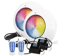 LED ATOMANT Lote de 2 Focos de piscina LED 45W RGB, Luz para Piscina Impermeable IP68 Sumergible, Cable 1,5m, Con Transformador AC 220V/12V AC y Mando a distancia por control remoto