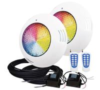 LED ATOMANT Lote de 2 Focos de piscina LED 45W RGB, Luz para Piscina Impermeable IP68 Sumergible, Cable 20m, Con Transformador AC 220V/12V AC y Mando a distancia por control remoto