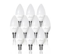 LED ATOMANT Pack 10x Bombilla LED E14 Vela C37 6W, Color Blanco Frio, 610 Lumenes, Casquillo fino, Equivalente a 60W tradicional