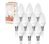 LED ATOMANT Pack 10x Bombilla LED E14 Vela C37 6W, Color Blanco Neutro, 610 Lumenes, Casquillo fino, Equivalente a 60W tradicional