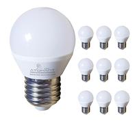 LED ATOMANT Pack 10x Bombilla LED E27 G45 7W. Color Blanco Frio (6500K). 630 lumenes. Casquillo grueso. Equivalente 75W tradicional.