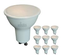 LED ATOMANT Pack 10x Bombilla LED GU10 7W Regulable. Color Blanco Calido (3000K). 680 lumenes reales. 120 grados de apertura. Recambio bombillas 65W.