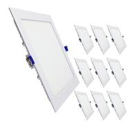 LED ATOMANT Pack 10x Downlight LED Panel Cuadrado 220mm 20W, CCT (Selector de Color Blanco Calido, Neutro y Frio), Corte 205mm, 1800 lumenes, Driver incluido