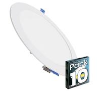 LED ATOMANT Pack 10x Downlight LED Panel Extraplano Redondo 220mm 20W, 1800 lumenes, Color Luz Fria (6500K), Corte estandar 200mm, Driver incluido