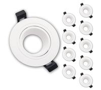 LED ATOMANT Pack 10x Marco Foco Empotrable GU10 Blanco, Aro Downlight Soporte Redondo Bombilla LED GU10, Orientable hasta 30º