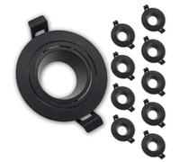 LED ATOMANT Pack 10x Marco Foco Empotrable GU10 Negro, Aro Downlight Soporte Redondo Bombilla LED GU10, Orientable hasta 30º