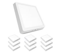 LED ATOMANT Pack 10x Plafon LED Superficie Cuadrado 210x210mm 20W, CCT (Selector de Color Blanco Calido, Neutro y Frio), 1800 Lumenes, Driver incluido