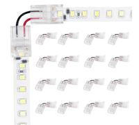 LED ATOMANT Pack 16x Conector Flexible en L a 90° para Tiras LED Monocromo 10mm, Union Sin Soldadura para Tramos Separados, Instalacion Facil y Rapida, Ideal para Montajes Continuos