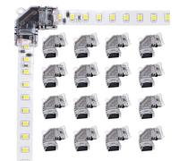 LED ATOMANT Pack 16x Conector Rigido en L a 90° para Tiras LED Monocromo de 10mm, Ideal para Esquinas en Techos y Muebles, Union sin Soldadura, Montaje Rapido, Seguro y sin Herramientas