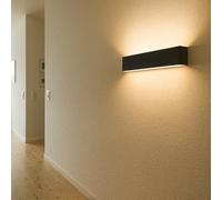 LED ATOMANT Pack 2x Aplique de Pared LED Negro 41CM 7W, Exterior e Interior, Blanco Calido (3000K), Diseño Moderno y Resistente, Uso en Horizontal o Vertical