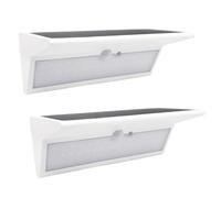 LED ATOMANT Pack 2x Aplique Luz Solar LED Exterior 800lm 46LEDs con Sensor de Movimiento, Impermeable IP65, 4 Modos de Iluminacion, Foco para Jardin, Patios y garajes, Luz de seguridad