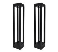 LED ATOMANT Pack 2x Balizas Exterior Jardin 7W, color blanco frio 6500K, IP67 Impermeable, 750LM Poste de iluminacion LED negro antracita de metal para Caminos