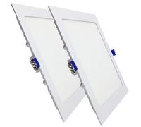 LED ATOMANT Pack 2x Downlight LED Panel Cuadrado 225mm 20W, CCT (Selector de Color Blanco Calido, Neutro y Frio), Corte 205mm, 1800 lumenes, Driver incluido