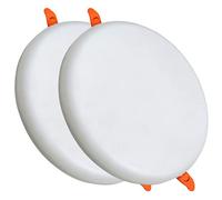 LED ATOMANT Pack 2x Downlight LED Panel Redondo 36W, Corte Ajustable (60-210mm), Sin Marco, Color Blanco Calido (3000K), 3300 Lumenes