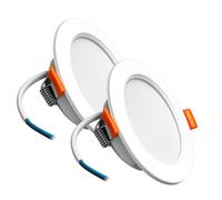 LED ATOMANT Pack 2x Downlight LED Redondo Empotrable, Corte 75-90mm 4W, Blanco Frío (6500K), 200 Lumenes, Ceiling Integrado Directo a 220V