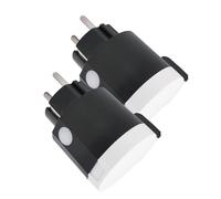 LED ATOMANT Pack 2x Enchufe Inteligente Exterior 16A, Enchufe Redondo Negro Wifi IP44, Smart Life y Tuya, Compatible con Alexa y Google Assistant