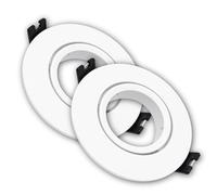 LED ATOMANT Pack 2x Marco Foco Empotrable Policarbonato Lacado Blanco, Aro Redondo Downlight, Soporte para GU10 LED, Orientable hasta 30º