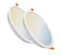 LED ATOMANT Pack 2x Panel Downlight LED Redondo 225mm 32W, CCT (Selector de Color Blanco Calido, Neutro y Frio), Corte 205mm, 2800 lumenes, Driver incluido