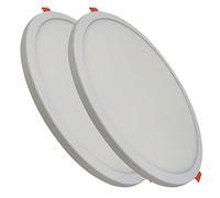 LED ATOMANT Pack 2x Panel LED Redondo Plano 20W Corte Ajustable 50-180mm, Blanco Neutro (4500K), 1800 lumenes
