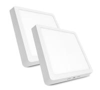 LED ATOMANT Pack 2x Plafon LED Superficie Cuadrado 210x210mm 20W, CCT (Selector de Color Blanco Calido, Neutro y Frio), 1800 Lumenes, Driver incluido