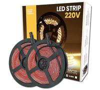 LED ATOMANT Pack 2x Rollo de 10 metros de Tira de Luz LED Directa a 220v, 12W/m, Color Blanco Neutro (4500K), Impermeable (IP65), Corte cada 10cm