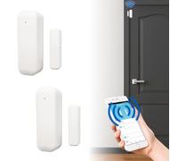 LED ATOMANT Pack 2X Sensor Apertura Puerta WiFi y Ventana Inteligente con Aviso movil, Detector Puerta Abierta Compatible con Alexa y Google Home