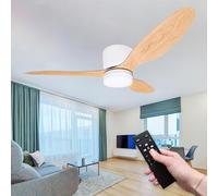 LED ATOMANT Pack 2x Ventilador de Techo con Aspas y Luz LED 20W, Control con Mando, Ø 107cm, CCT, 2100LM, Motor 28W 6 Velocidades Ultra Silencioso y Bajo Consumo, Funcion Verano Invierno