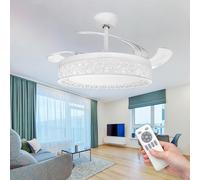 LED ATOMANT Pack 2x Ventilador de Techo con Luz LED 40W, Motor DC 32W, Ø 109cm, CCT, Regulable, 4100LM, Aspas Retractiles, 6 Velocidades Silencioso y Bajo Consumo, Modo Verano Invierno, Con Mando