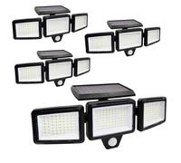 LED ATOMANT Pack 4x Aplique LED Solar Exterior con Sensor de Movimiento, 2400mAh, Luces Ajustables 270° y Control Remoto, Ideal para Jardines, Terrazas, Fachadas, Garajes y Entradas