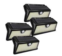 LED ATOMANT Pack 4x Aplique Solar LED 5W con Detector de Movimiento y Crepuscular, Ideal para Iluminacion Exterior, Eficiencia Energetica, Resistente al Clima, Facil Instalación y Bajo Consumo