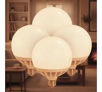 LED ATOMANT Pack 4x Bombilla LED E27 G120 Potentisima 25W. Color Blanco Calido (3000K). Globo de 2450 Lumenes. 330 Grados Apertura.