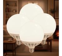 LED ATOMANT Pack 4x Bombilla LED E27 G120 Potentisima 25W. Color Blanco Neutro (4500K). Globo de 2450 Lumenes. 330 Grados Apertura.