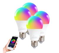 LED ATOMANT Pack 4x Bombilla LED Inteligente WiFi E27 8W RGB+CCT (Blanco Calido, Neutro y Frio), Regulable, Equivalente a 90W tradicional, Compatible con Alexa y Google Home