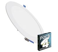 LED ATOMANT Pack 4x Downlight LED Panel Extraplano Redondo 220mm 20W, 1800 lumenes, Color Luz Neutra (4500K), Corte estandar 200mm, Driver incluido