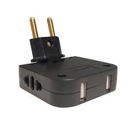 LED ATOMANT Pack 4X Ladrón Enchufe Ultra Plano, 4 en 1: 2X Puertos USB y 2X enchufes (Adaptador Europeo y Americano), Cabezal Giratorio 180 Grados