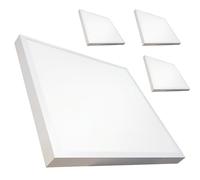 LED ATOMANT Pack 4x Plafon LED Cuadrado Panel Superficie 60x60cm 48W, CCT (Selector de Color Blanco Calido, Neutro y Frio), 5500 Lumenes, Driver incluido