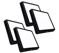LED ATOMANT Pack 4x Plafón LED Cuadrado Superficie 210mm CCT 20W 1800LM Marco Negro, Techo para Baño, Cocina, Salón, Dormitorio, Driver Incluído